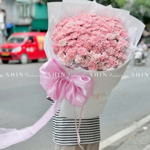 Hoa Bó 99 Cẩm Chướng Hồng S455