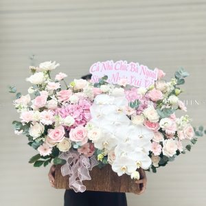 Hộp hoa Cẩm Tú Cầu Hồng chúc mừng H113