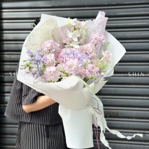 Hoa Bó Cẩm Chướng Tím mix Cẩm Tú cầu S465