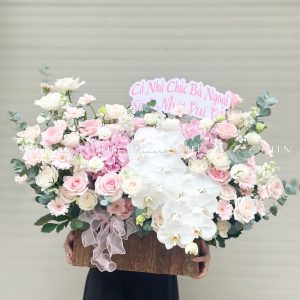 Hộp hoa Cẩm Tú Cầu Hồng chúc mừng H113