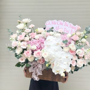Hộp hoa Cẩm Tú Cầu Hồng chúc mừng H113