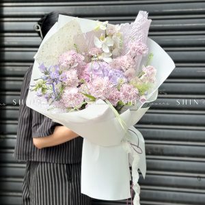 Hoa Bó Cẩm Chướng Tím mix Cẩm Tú cầu S465