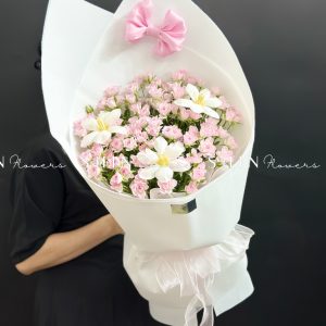 Bó Hoa Hồng Chùm Điền Mật Mix Tulip S491