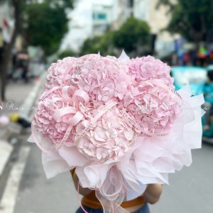 Hộp hoa 6 Cẩm Tú Cầu Hồng H115