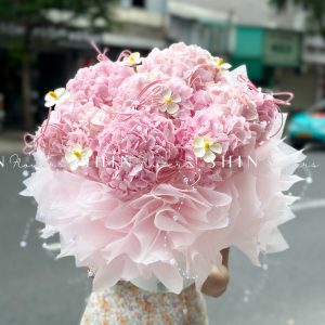 Hộp hoa 7 Cẩm Tú Cầu Hồng H116