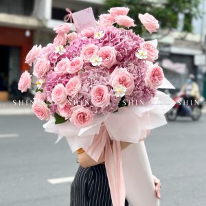 Cây kem Cẩm tú cầu hồng và hồng ohara S489