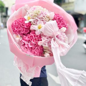 Hoa Bó 5 Cẩm Tú Cầu Hà Lan Mix 10 Tulip S499