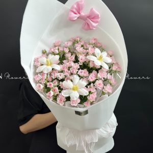 Bó Hoa Hồng Chùm Điền Mật Mix Tulip S491