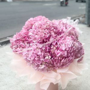 Hộp hoa 7 Cẩm Tú Cầu Hồng Đậm H117