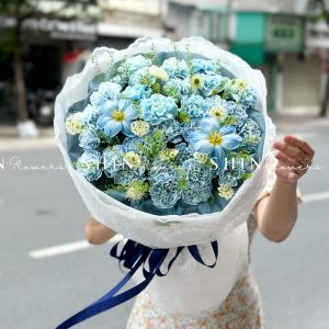 Bó Hoa Cẩm Chương Nhuộm xanh mix tulip S533