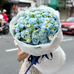 Bó Hoa Cẩm Chương Nhuộm xanh mix tulip S533