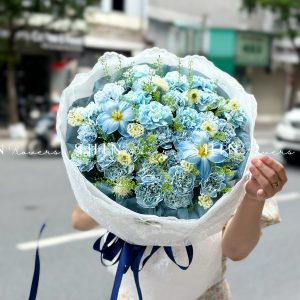 Bó Hoa Cẩm Chương Nhuộm xanh mix tulip S533