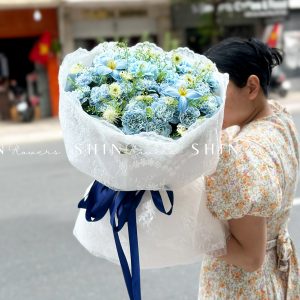 Bó Hoa Cẩm Chương Nhuộm xanh mix tulip S533