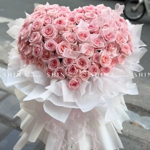Bó Hoa tim 100 hoa hồng Ohara Hồng S546