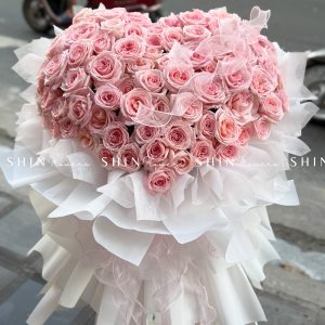 Bó Hoa tim 100 hoa hồng Ohara Hồng S546