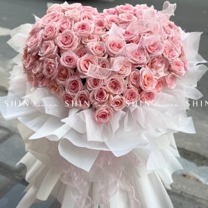 Bó Hoa tim 100 hoa hồng Ohara Hồng S546