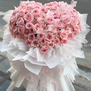 Bó Hoa tim 100 hoa hồng Ohara Hồng S546