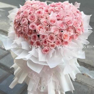 Bó Hoa tim 100 hoa hồng Ohara Hồng S546