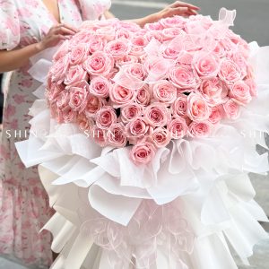 Bó Hoa tim 100 hoa hồng Ohara Hồng S546