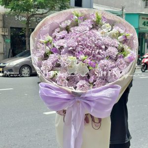 Hoa Bó Cẩm Chướng Tím mix Cẩm Tú cầu S528