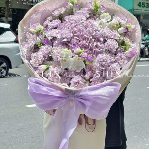 Hoa Bó Cẩm Chướng Tím mix Cẩm Tú cầu S528