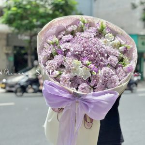 Hoa Bó Cẩm Chướng Tím mix Cẩm Tú cầu S528