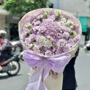 Hoa Bó Cẩm Chướng Tím mix Cẩm Tú cầu S528