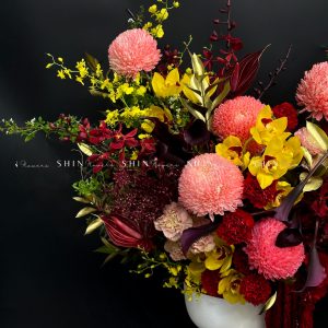 Lẵng Hoa Thiết Kế Tone đỏ sang trọng H125