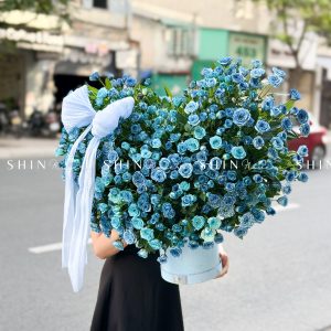 Hộp Hoa Hồng Xanh Dương Blue Siêu To S545