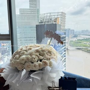 Bó Hoa 100 hoa hồng Ohara Trắng S563