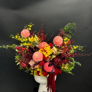 Lẵng Hoa Thiết Kế Tone đỏ sang trọng H125