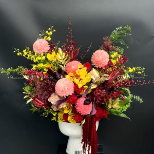 Lẵng Hoa Thiết Kế Tone đỏ sang trọng H125