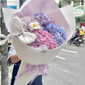 Hoa Bó 4 Cẩm Tú Cầu tone tím S566