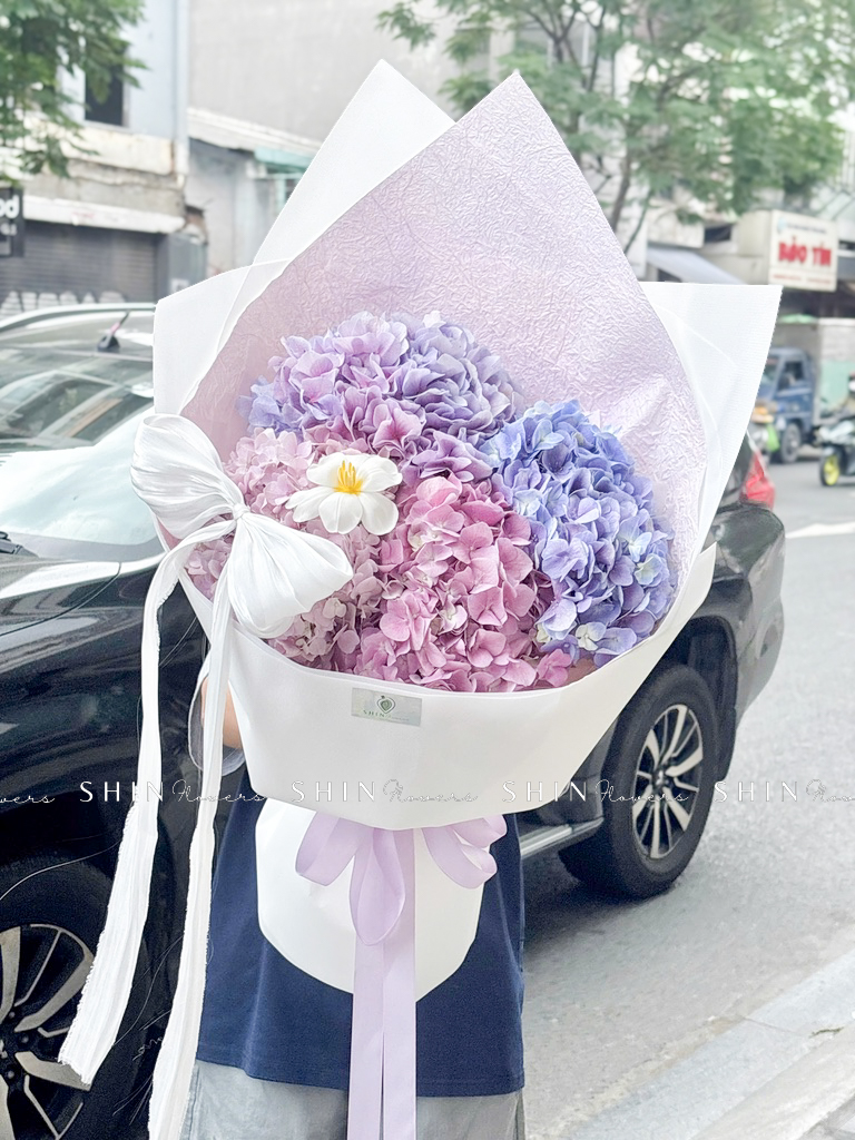 Hoa Bó 4 Cẩm Tú Cầu tone tím S566