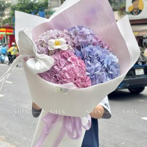 Hoa Bó 4 Cẩm Tú Cầu tone tím S566