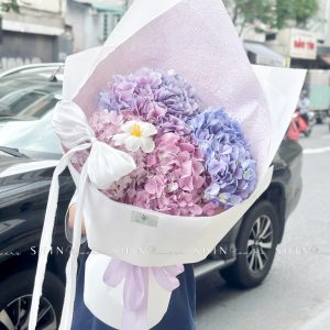 Hoa Bó 4 Cẩm Tú Cầu tone tím S566