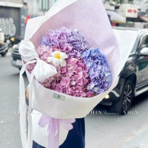 Hoa Bó 4 Cẩm Tú Cầu tone tím S566
