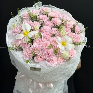 Hoa Bó Cẩm Chướng Hồng Mix Tulip S564