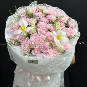 Hoa Bó Cẩm Chướng Hồng Mix Tulip S564