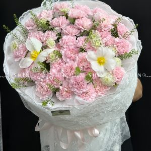 Hoa Bó Cẩm Chướng Hồng Mix Tulip S564