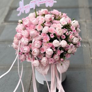 Hộp hoa hồng chùm điền mật và hồng chùm Plume H139