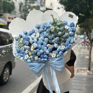 Bó Hoa Hồng tiểu tiên nữ - Plume Xanh Dương Khổng lồ S581