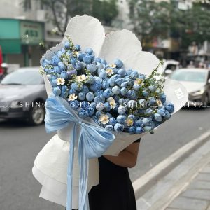 Bó Hoa Hồng tiểu tiên nữ - Plume Xanh Dương Khổng lồ S581