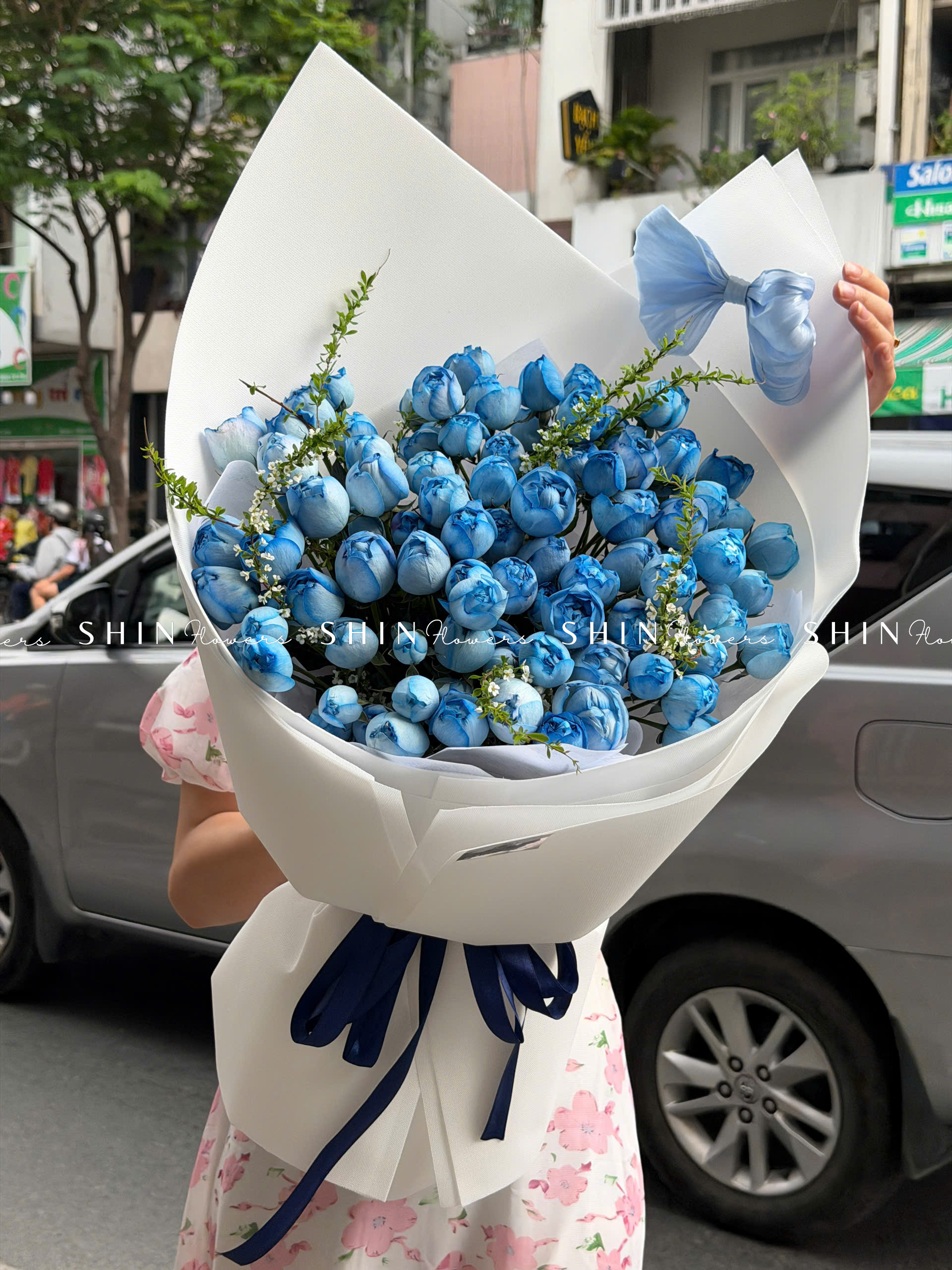 Bó Hoa Hồng tiểu tiên nữ - Plume Xanh Dương S591