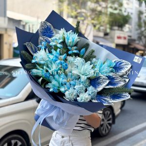 Bó Hoa Ly mix Tulip tone xanh S573