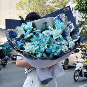 Bó Hoa Ly mix Tulip tone xanh S573