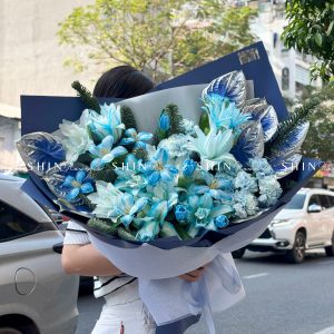 Bó Hoa Ly mix Tulip tone xanh S573