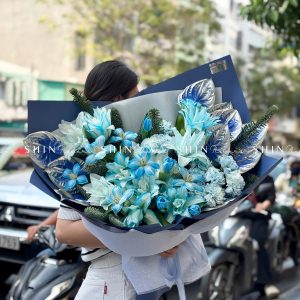 Bó Hoa Ly mix Tulip tone xanh S573