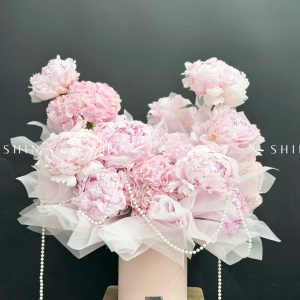 Hộp hoa Tú cầu mix Mẫu Đơn Pillow Talk H137