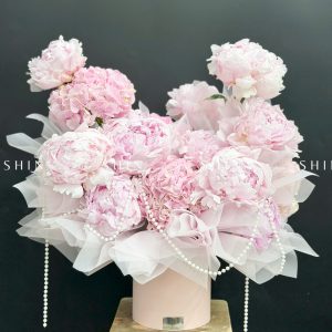 Hộp hoa Tú cầu mix Mẫu Đơn Pillow Talk H137